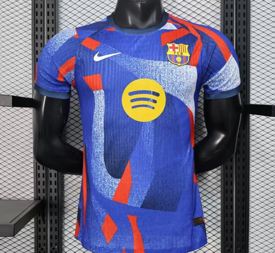 [2026] BARCELONA FC Blue with Abstract Geometric Pattern Jersey 2025-26 Season