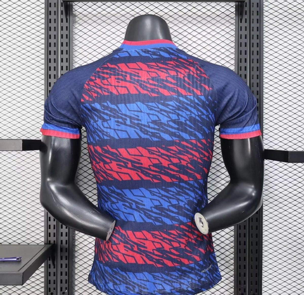 [2026] Barcelona FC Navy Blue with Red and Blue Abstract Pattern Jersey 2025-26 Season