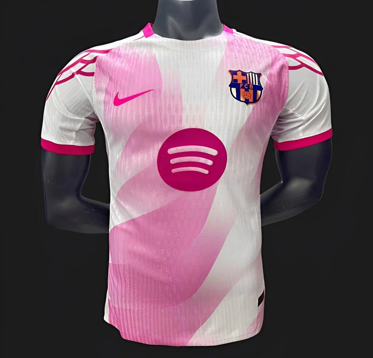 [2026] Barcelona Pink with Diagonal Stripe Pattern Jersey 2025-26 Season