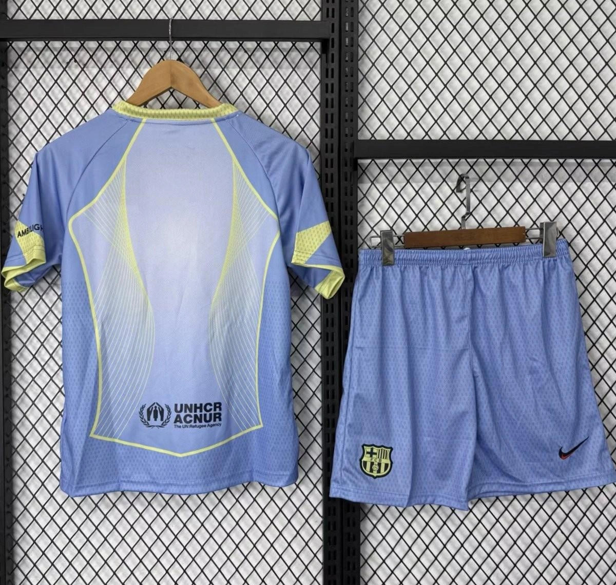 [2026] Barcelona Kids Light Blue with Gradient Pattern Jersey 2025-26 Season