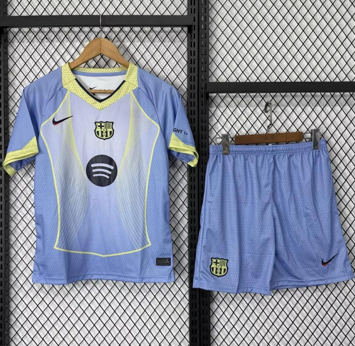 [2026] Barcelona Kids Light Blue with Gradient Pattern Jersey 2025-26 Season