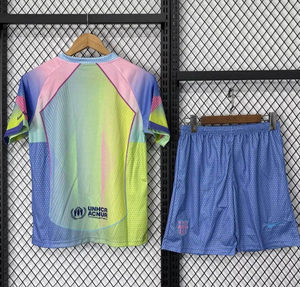 [2026] Barcelona Kids Rainbow Gradient with Multicolor Pattern Jersey 2025-26 Season