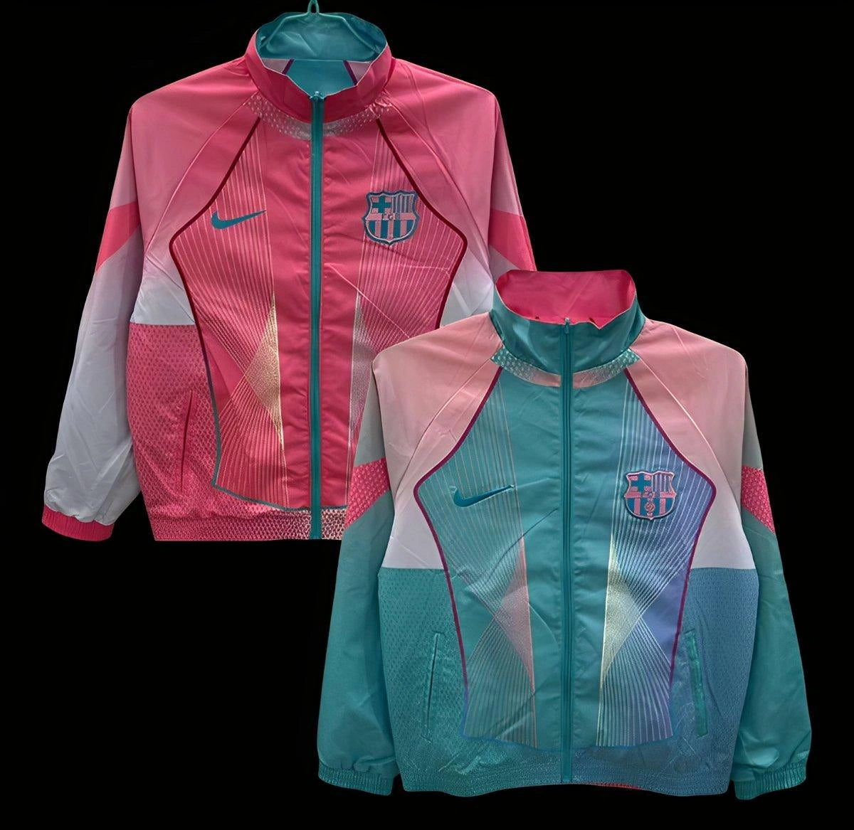 [2026] Barcelona Pink/Blue Reversible Windbreaker 2025-26 Season