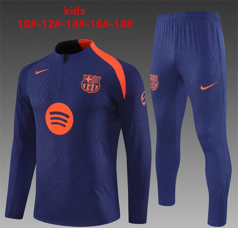 [2026] Barcelona Kids Royal Blue T90 Half Zipper Track Suit 2025-26 Season