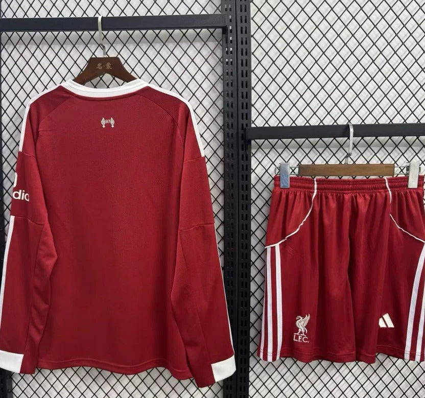 [2026] Liverpool Kids Home Long Sleeve Jersey 2025-26 Season