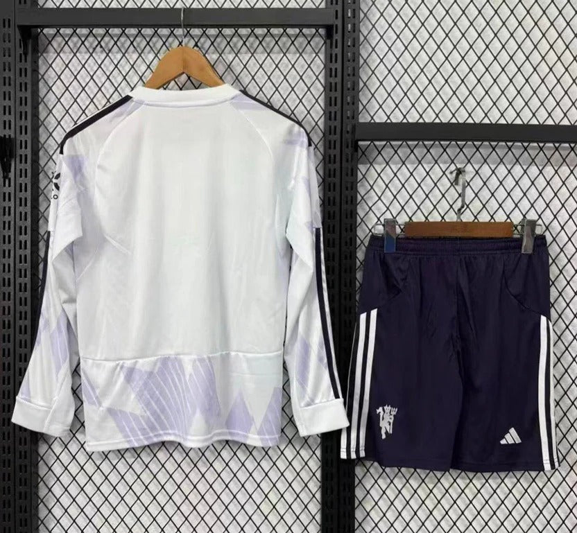 [2026] Manchester United Kids Away Long Sleeve Jersey 2025–26 Season