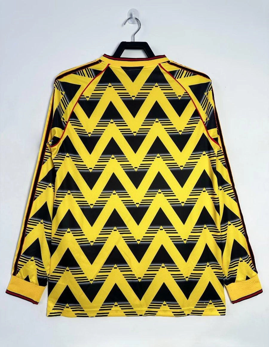 [1993] Arsenal Retro Away Yellow Long Sleeve Jersey 1991-93 Season
