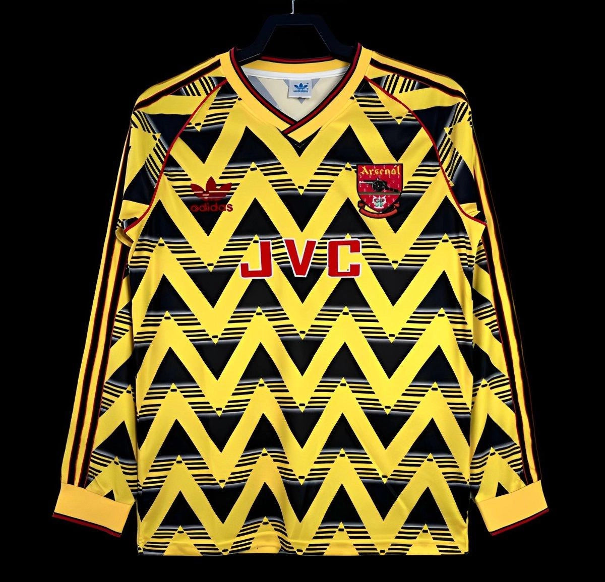 [1993] Arsenal Retro Away Yellow Long Sleeve Jersey 1991-93 Season